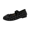 Sapatos Baixos Mary Jane de Bolinhas Estilo Francês 2026 Nova Coleção Primavera Sapatilhas Baixas com Laço