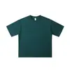 Camiseta Europeia Transfronteiriça 260g Manga Curta Algodão Puro Corte Solto Oversized Tendência Marca Masculina Ombro Caído com Estampa