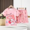 2025 Pijamas Nuevos de Niñas Verano Niños Niños Manga Corta Delgados Niña Pequeña Niños Grandes Traje de Ropa para el Hogar de Verano