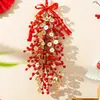 Decorações de Ano Novo de 2026, Ano do Cavalo, para o Festival da Primavera e o Dia de Ano Novo, Decorações de Cordão de Frutas Vermelhas de Alto Padrão para a Sala de Estar, Enfeites Pendentes de Frutas da Fortuna