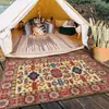 Alfombra para Sala de Estar de Imitación Cachemir Persa para Exteriores e Interiores, Resistente a Manchas, Alfombra Refrigerante de Cobertura Total para Sala de Estar del Hogar