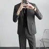 Conjunto de Traje Ligero y Maduro Estilo Coreano para Hombre, Blazer Casual Ajustado Estilo Ins, Top de Moda Otoñal