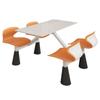 Mesa de Comedor de una Pieza Comida Rápida Empleado de Tienda de Té Comedor Escolar Mesa y Sillas de Comedor de una Pieza Empleado de Empresa Mesa y Sillas de Comedor para Cuatro Personas