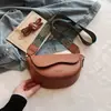 Bolso bandolera retro casual de un solo hombro tipo sillín para mujer, color liso, único, gran capacidad, novedad 2026, texturizado, nuevo estilo de moda