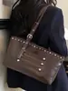 Shuai Mi Jia 2026 Otoño Nuevo Bolso Tote de Gran Capacidad Estilo Vintage Perezoso para Mujer, Bolso de Mano y Bolso de Hombro Estilo Coreano