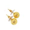 Aretes Florales Brillantes en Forma de Bola, Aretes de Botón, Elegantes Aretes de Latón Chapado en Oro con Perlas Redondas al por Mayor, Aretes de Botón Pequeños en Forma de Bola Dorada
