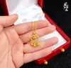 Collar con Cerradura Ruyi Patrón de Nube, Cerradura Auspiciosa, Colgante de Cerradura de Paz de Oro Arenado Estilo Antiguo, Cerradura de Clavícula Auspiciosa de Fénix, Versátil, Sala de Transmisión en Vivo