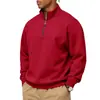 Sudadera Casual de Terciopelo de Color Sólido con Mangas Largas y Media Cremallera con Cuello Alto para Hombre, Otoño e Invierno, Transfronteriza de Amazon, Estilo Europeo y Americano