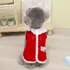 Ropa para Cachorros y Perros Pequeños para Otoño e Invierno, Perros Pequeños como Bichón Frisé y Schnauzer, Ropa para Gatos, Talla 25, Lindo Cuello con Encaje (Apertura Trasera)