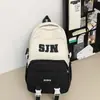 Mochila Cruzada de Gran Capacidad con Estampado de Letras para Estudiantes de Primaria, Casual y Versátil, Adecuada para Estudiantes de Secundaria y Preparatoria, Mochila para Laptop Unisex de Moda