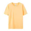 Camiseta de Algodão Puro com Gola Redonda e Manga Curta Verão Algodão Respirável Solta Cor Lisa Base Casual Unissex Versátil