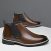 Botines Chelsea 2026 Primavera/Verano Nuevos Botines para Hombre Estilo Británico Botines Cortos Martin Caña Media-Alta Estilo Británico Slip-On Botines Cortos para Hombre