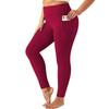 Pantalones de Yoga de Talla Grande Transfronterizos para Mujer Fitness Cintura Alta Abdominal Levantamiento de Cadera Europeos y Americanos de Alta Elasticidad Deportivos Ajustados Talla Grande Pantalones de Yoga