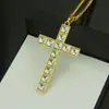 Explosivo Collar con Colgante de Cruz para Hombre Hip Hop Europeo y Americano Comercio Exterior hiphop Colgante de Collar con Diamantes