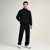 Traje de Pantalón Recto con Cuello Alto para Otoño e Invierno Talla Grande Unisex 200-400 Engordando Talla Grande Suelto Chaqueta de Terciopelo.