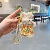Lindo Vestido de Fruta Peluche Palo Retorcido Gatito Llavero de Coche Colgante Encanto de Bolso Adorable de Moda