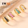 Anillo de Cruz de Color Aceite Goteante de Acero Inoxidable Fundido Nuevo Europeo y Americano Joyería de Lujo Ligero Alto Sentido Chapado en Oro de 18 Quilates