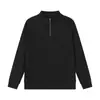 Camiseta Térmica para Hombre Zhen De Rong Old Money, Sudadera de Otoño con Media Cremallera, Forro Polar, Doble Cara, Cuello Redondo, Manga Larga