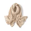Nueva colección de otoño e invierno: Bufanda 100% cachemira pura para mujer, color liso, versátil, cálida y elegante, chal tejido para usar en capas