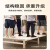 Cama plegable, cama individual, tamaño adulto, simple, para uso doméstico, marco de madera, cama de madera maciza, cama de siesta, económica, cama doble, madera de pino, cama pequeña