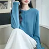 Elegante y duradero top de lentejuelas con cuello redondo, diseño simple y elegante, ligero y transpirable, perfecto para el atuendo de trabajo de otoño e invierno para mujer.