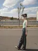Camisola Fresca Verde sin Mangas Estilo Francés para Mujer, Adecuada para Verano, Top Camiseta de Punto Dulce y Picante
