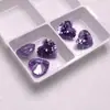 Pedra Solta Azul Zircônia em Formato de Coração, Face Azul para Anel, Anel, Brincos, Acessórios de Joias com Pedra CZ, DIY