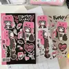 Pegatinas Lindas y Adorables de Niña, Pegatinas Dulces y Geniales de Niña, Pegatinas de Dibujos Animados Estilo Ins, Pegatinas para Diario DIY de Personajes Coreanos