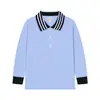 Camisa polo de manga larga para niño, uniforme escolar de algodón para niños, uniforme de preescolar con cuello para niñas, camisa base blanca, envío directo de una pieza