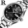 Relógio de Quartzo com Pulseira de Aço Inoxidável Genuíno à Prova d'Água, Mostrador Digital Grande, Relógio Masculino para Estudantes, Relógio Eletrônico Masculino