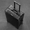 Estuche de Viaje Completo Engrosado de Aleación de Aluminio y Magnesio Estuche con Ruedas Estuche de Metal para Equipaje de Mujer Estuche de Tablero de Jabalí de 20 Pulgadas para Hombre Maleta Caja con Contraseña