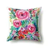 Capa de Almofada Decorativa de Poliéster com Estampa de Flores e Plantas para Casa Capa de Almofada para Cintura Capa de Almofada para Sofá QTA09