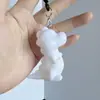 Chaveiro de Urso com Líquido DIY Chaveiro de Coelho com Líquido Bruto Branco Atacado Urso de Cabeça Grande Urso Bloco de Montar Homem-Espaço Pequeno Leite Dragão