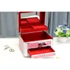 Caja de Joyas con Candado de Contraseña Gran Capacidad Estuche de Maquillaje Portátil Caja Multifuncional para Joyería de Mano Caja de Maquillaje Regalo de Princesa