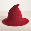 Sombrero de Bruja Hilo de Algodón Transfronterizo Europeo y Americano Sombrero de Bruja para Fiesta para Mujeres, Hombres y Niños Sombrero de Halloween Tejido Sombrero de Mago Puntiagudo