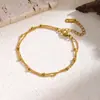 Pulseira Simples de Aço Titânio para Mulheres Europeias e Americanas Nova Pulseira de Corrente de Contas Multicamadas Transfronteiriça Pulseira de Aço Inoxidável Pulseira Atacado