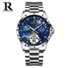 Reloj Fábrica Noche Estrellada Luminoso para Hombre Automático Completo Hueco Impermeable Mecánico Puro Mecánico