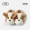 Pantuflas de algodón con forro polar para cachorros para mujer, para uso en casa en otoño e invierno, pantuflas de felpa engrosadas y cálidas, pantuflas de felpa antideslizantes para interiores para invierno