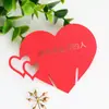 Gracias a la persona más importante tarjeta de copa de vino corazón tallado en papel tarjeta de lugar para banquete de agradecimiento tarjeta de mesa de boda en forma de corazón rojo