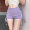 [Fuente de fábrica en stock de cabello liso] Pantalones cortos deportivos con cordón para chica sexy 2023, nuevos, de cintura alta, adelgazantes y de pierna ancha