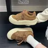 Couro Genuíno Estilo Retrô Feio Fofo Tênis de Treino Alemão Sapatos Femininos Sapatos de Pão Sapatos de Algodão Quentes com Veludo Tênis Esportivos Casuais Sapatos de Skate