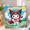 Pintura de Diamantes para Niños Kuromi Hecho a Mano DIY Pintura de Pegatinas de Diamantes Sanrio Pintura de Diamantes con Diamantes Completos 5D Tamaño Pequeño