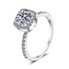 Anillo Cuadrado de Moissanita para Mujer Plata de Ley 925 Joyería de Lujo Ligero Joyería Transfronteriza Europea y Americana Venta al por Mayor Estilo de Lujo Ligero
