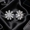 Pendientes de Tuerca de Circonita Sintética con Forma de Copo de Nieve Xuping Jewelry para Mujer, Pendientes Simples y de Moda, Pendientes Exquisitos para el Día a Día, Lujo Ligero con un Toque de Alta Gama