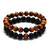 Set de Pareja Ojo de Tigre Amatista Lapislázuli Natural Piedra de Arena Azul Pulsera Joyería de Venta Caliente Transfronteriza en Amazon