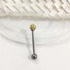 Clavo de lengüeta F136 diente interior doble cabeza barra recta tres garras circón胚球 bola bola bola aleación de titanio G23 joyería para perforación Puente de oreja