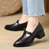Zapatos retro estilo francés de piel suave Mary Jane con suelas gruesas y tacones robustos, una nueva colección primavera/otoño, versátiles zapatos de tacón bajo con punta fina para el trabajo, tacones altos para mujer