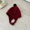 Chapéu de Inverno Yipan Kidsren com PomPom Fofo e Proteção para Orelhas, Luvas de Cinco Dedos em Formato de Cogumelo, Chapéu Quente e à Prova de Frio para Bebê