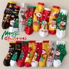 Calcetines Navideños Rojos al Mayoreo Medianos y Grandes Calcetines de Media Caña para Niños Calcetines para Bebé para Otoño e Invierno Calcetines Navideños para Niñas