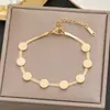 Centenas de Pulseiras Meichen Europeias e Americanas Ouro 18K Não Desbota Aço Titânio Femininas Simples e Versáteis Ins Personalizadas Moda Joias de Mão